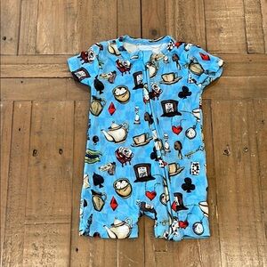 Little crowns & capes Alice in wonderland bamboo short romper